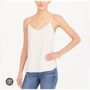 J. Crew White Scalloped Halter Top
